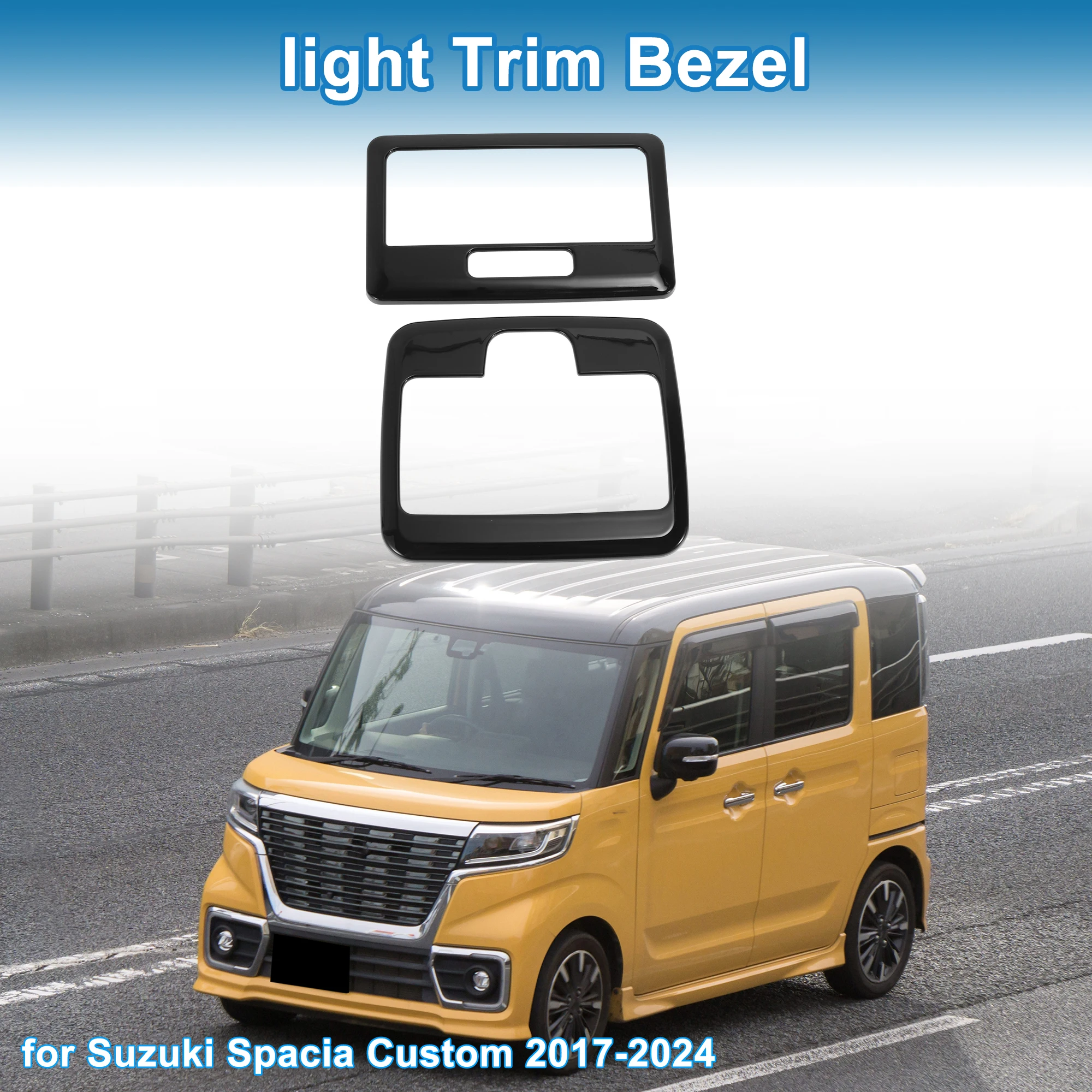 UXCELL Front Row Light Trim Bezel for Suzuki Spacia Custom 2017-2024 Black