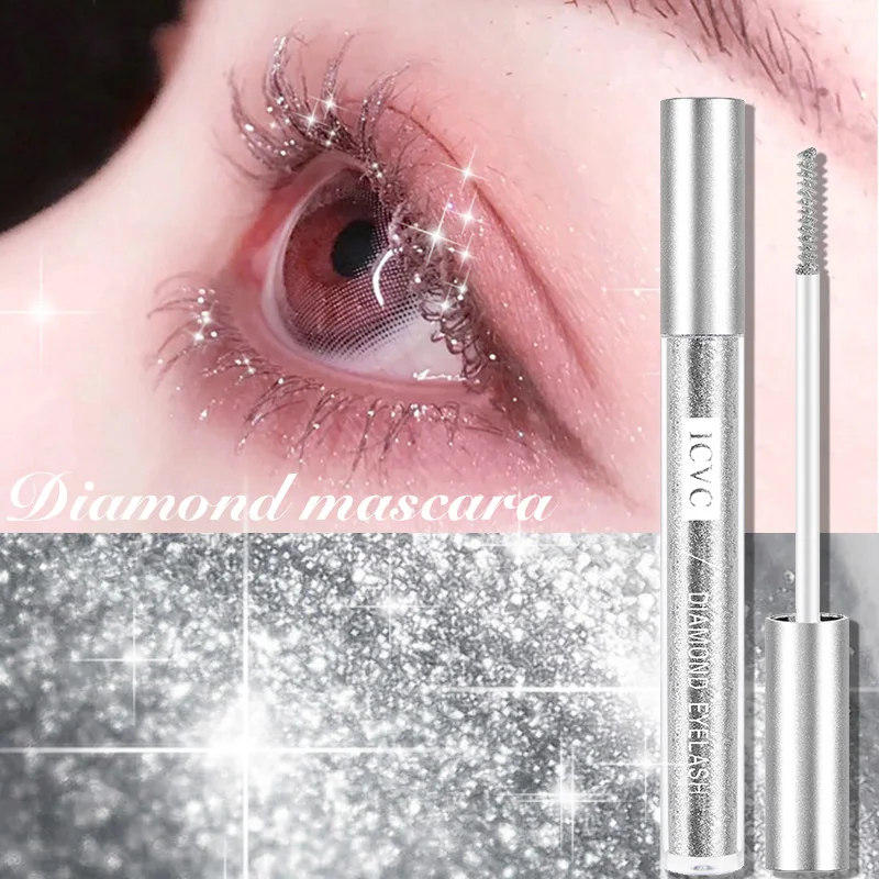 Mascara diamant scintillant, paillettes, cils, longue durée, recourbé, épais et brillant, surligneur, fard à paupières liquide, maquillage