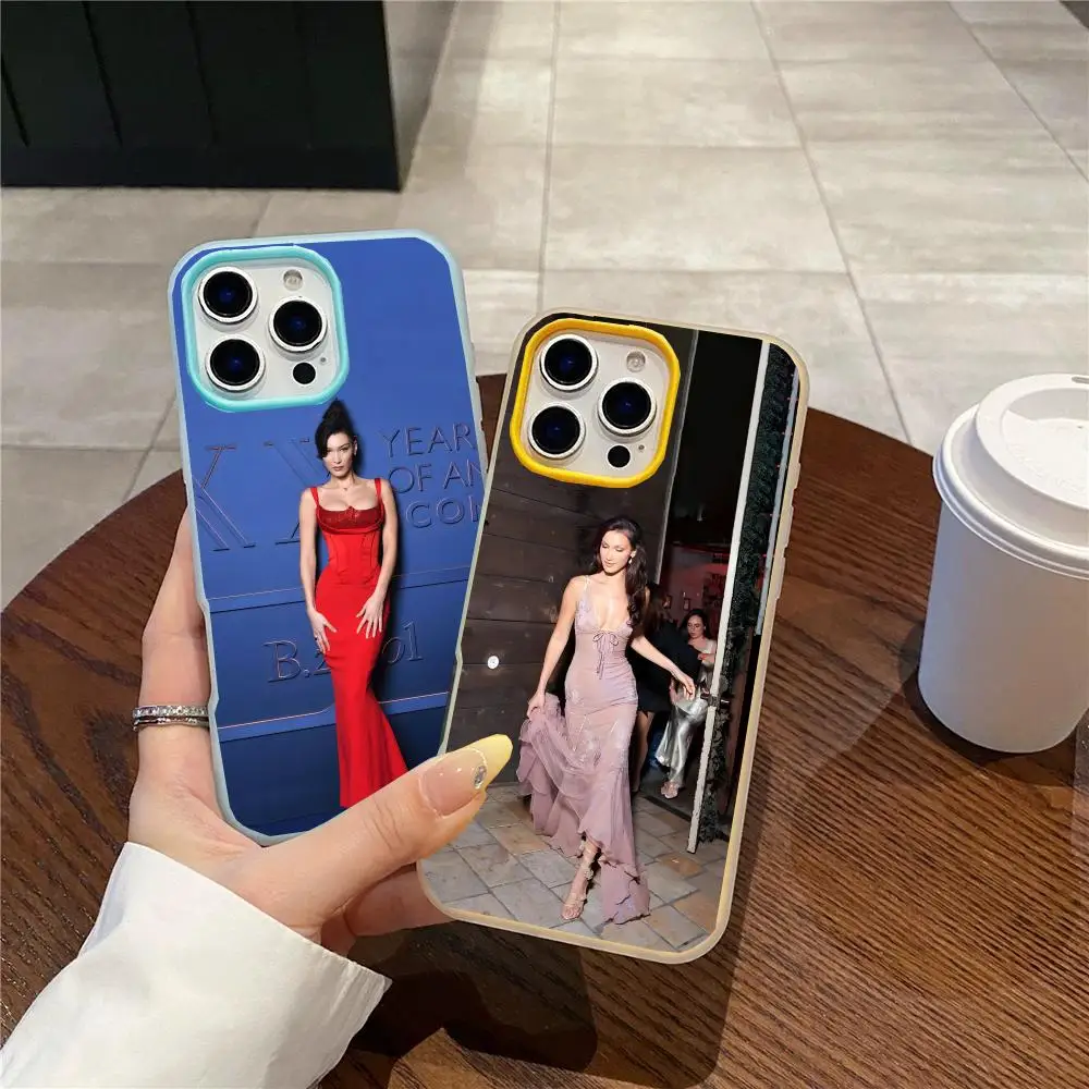 

Bella Hadid Phone Case Jelly Dual-Layer Shockproof Phone Case for iPhone 17 16 15 14 13 12ProMax