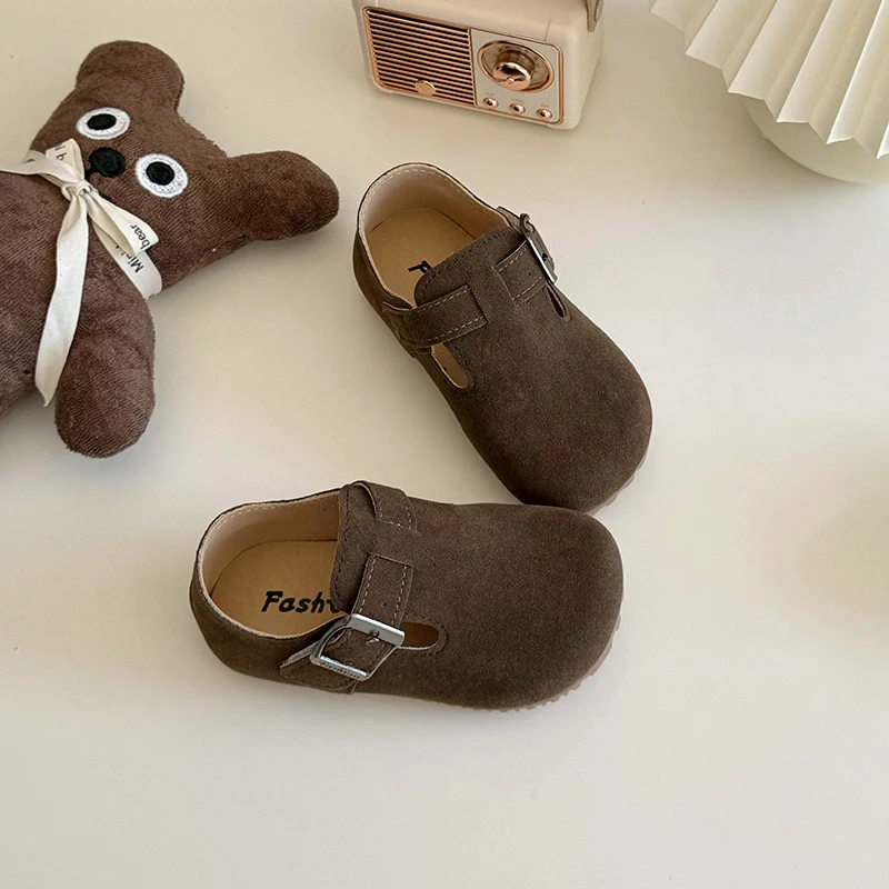 New Spring Fiats Shoes for Children Buckle Strap Daily Life Fashion Comfortable Pretty Versatile Good Quality UK Vintage Shoes