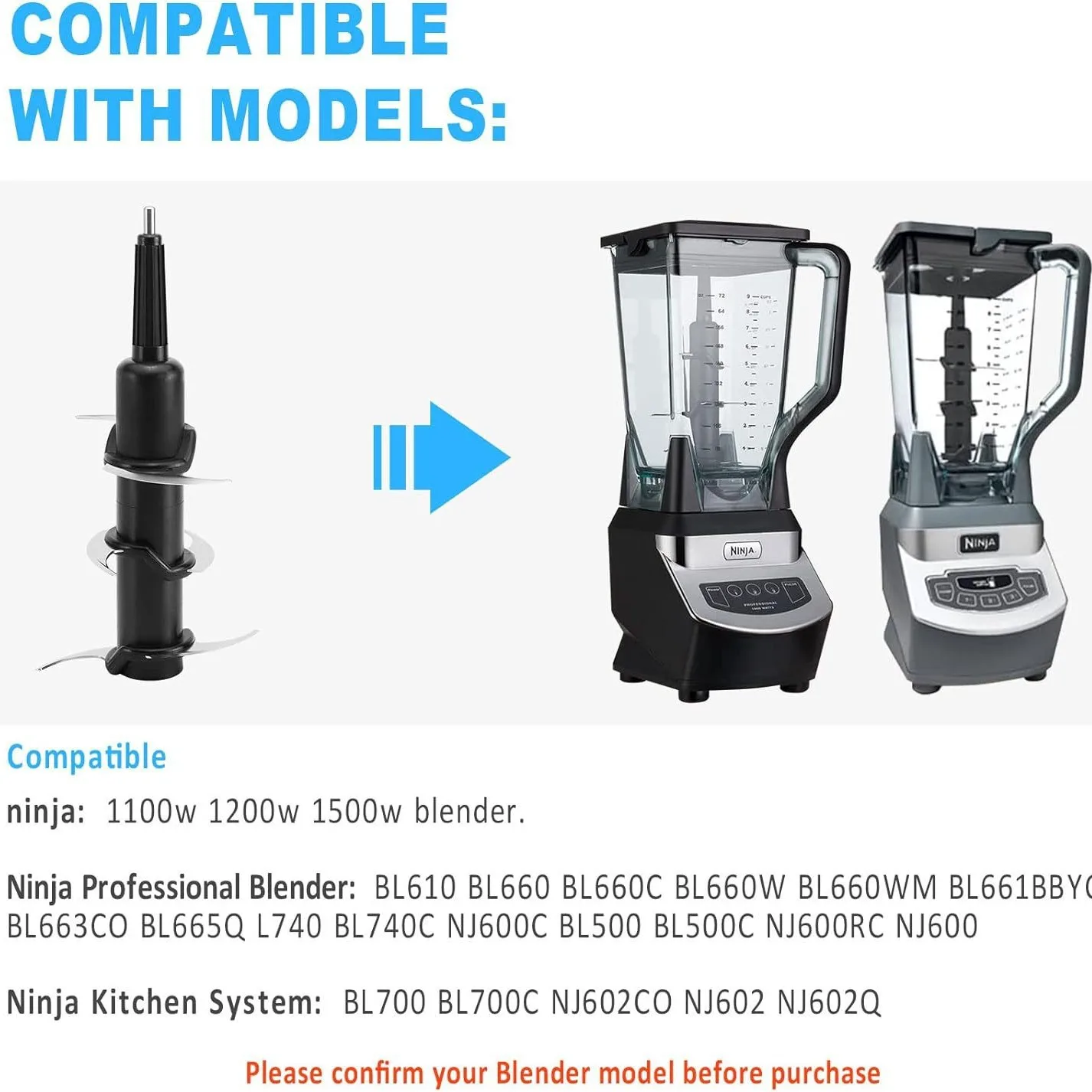 شفرة مزيج لكأس نينجا 72 أونصة BL660C BL740 BL642