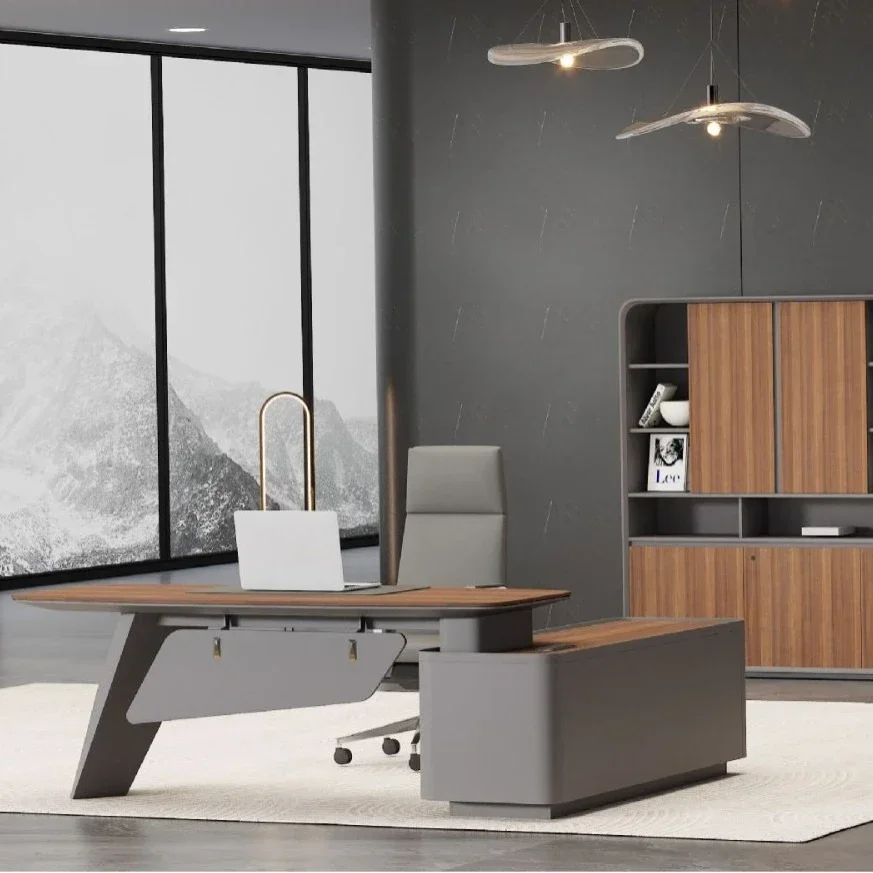 Light Luxury Simple Office Desk Modern Fashion Boss Table President Table Simple Atmosphere