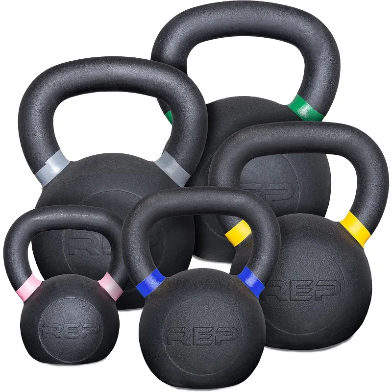 REP Fitness Kettlebell-Set und Einzelstücke, 4kg bis 24kg, 9lb bis 53lb Gewichtsbereich, Gusseisen, Krafttraining