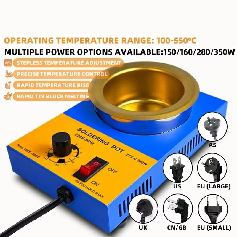For  Desktop Adjustable Lead-Free Titanium Plated Warm Soldering Tin Furnace 150W 350W Constant Temperature