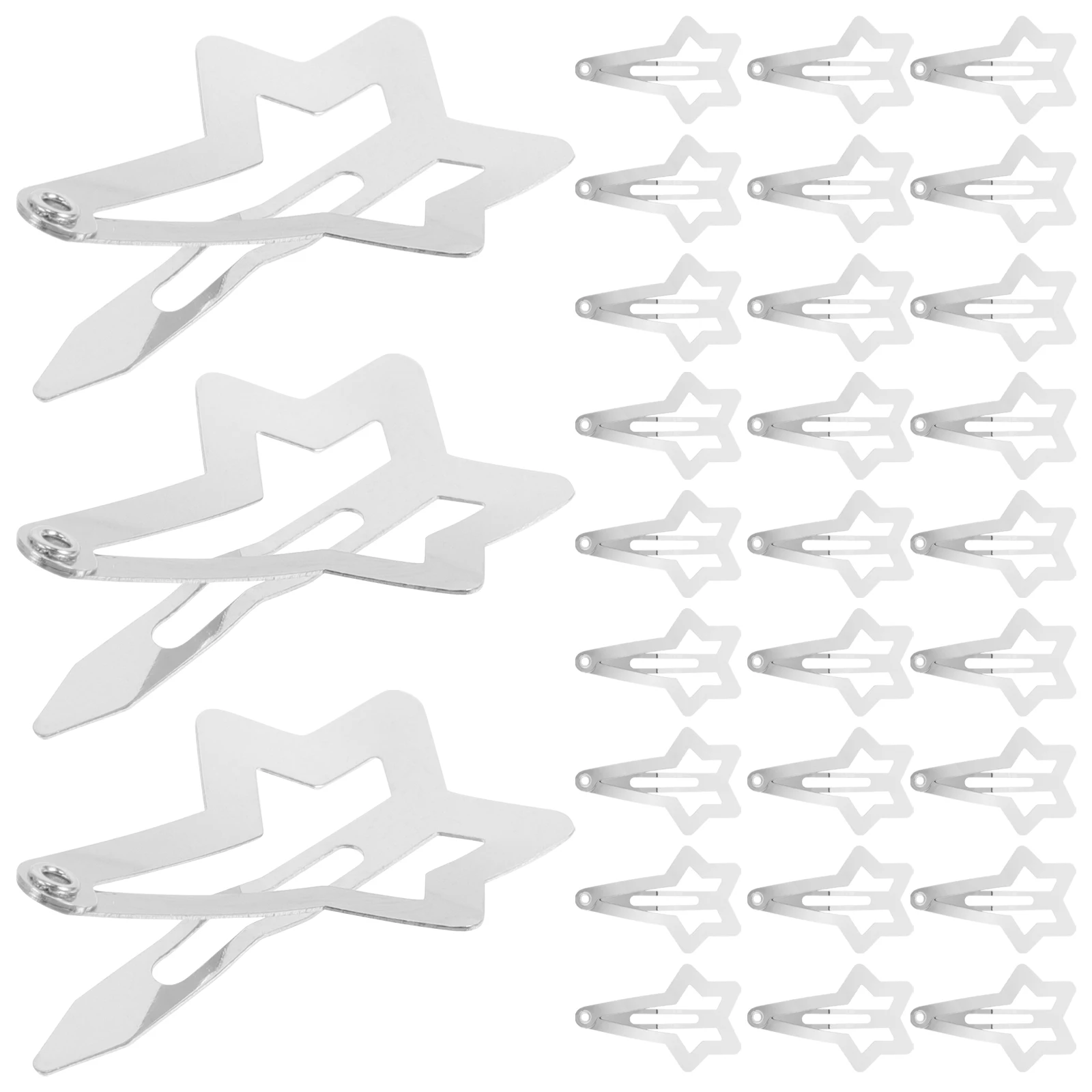 

50pcs Hair Durable Thickened Metal Star Barrettes Non Slip Clips for Metal Cute Hair Clip Women Girls DIY Elegant