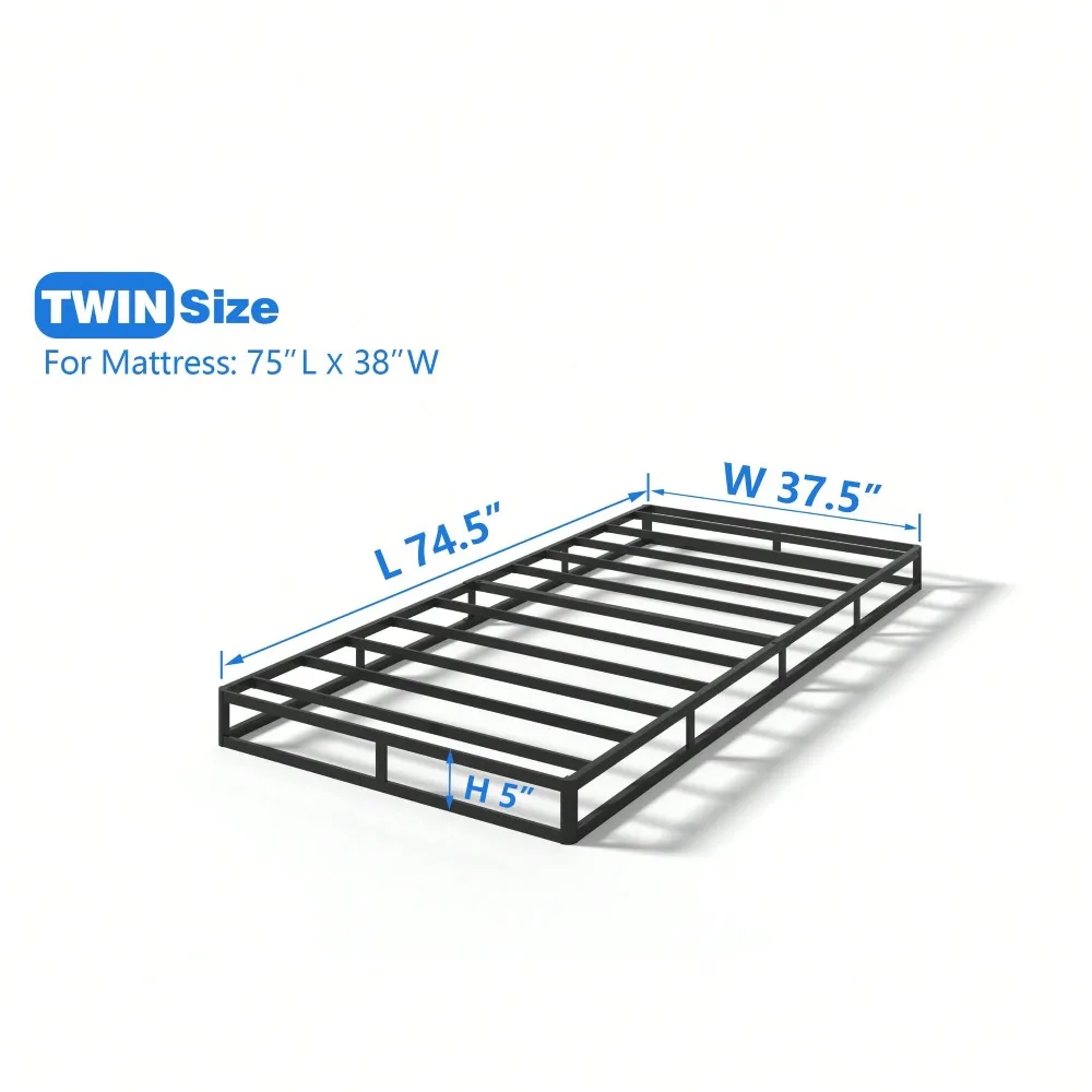 

Twin Bed Base,Heavy Duty Metal Mattress Foundation, 3000 Lbs Capacity, Low Profile Bed Base