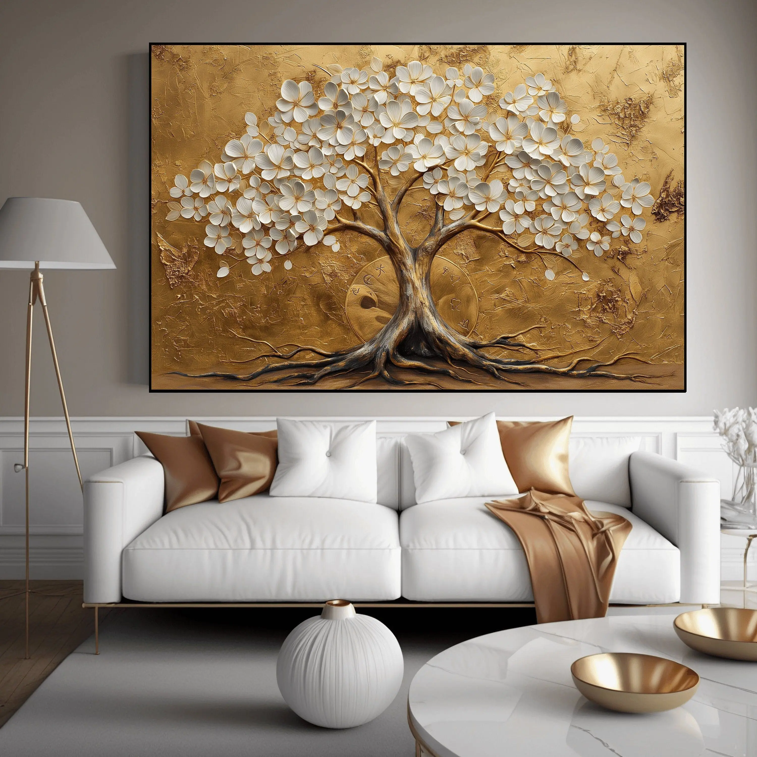 

Abstract Tree of Life Art Print Posters Canvas Painting Luxury Gold Tree Wall Art Picture for Living Room Landscape Home Decor