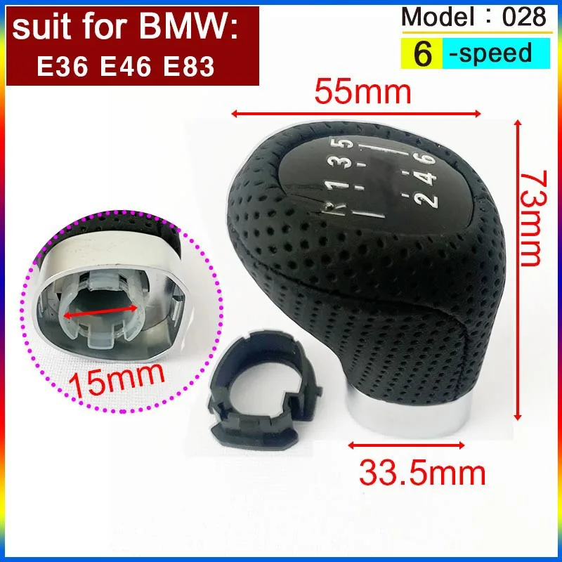 Gear Shift Knob For BMW 1/3 Series E83 E46 E34 E87 E90 X1 X3 X5 5/6 Speed Shifter Lever Stick Handball Internal Parts