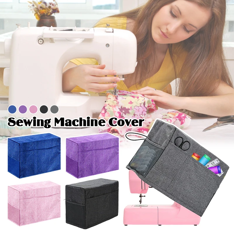 

Sewing Machine Cover With Pockets Protective Dust Cover For Safety Pins Sewing Clips Domestic Sewing Machine DIY Accessories