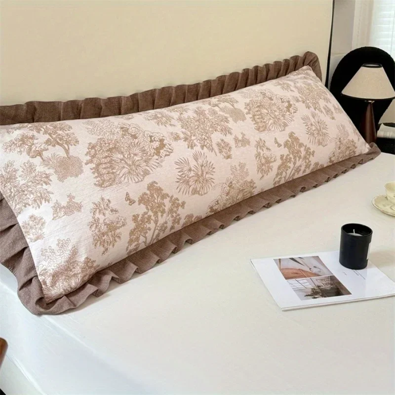 1PC Skin-friendly Couple Pillowcase Cozy LINEN LIKE  Long Pillow Case Large Size 120 150 180cm Pillow Cover Hugging Pillow Case