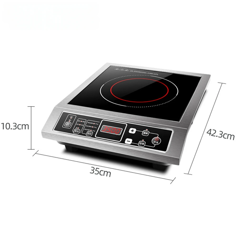 Household Induction Cooker Electric Stove 3500W Electromagnetic Oven Button Control Heating Plate Waterproof Cooking Machine