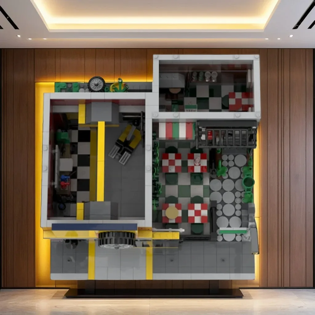 2170pcs MOC Modular Tuning Workshop Modular Buildings Model Building Blocks Toys Education Art Creative Assemble Collection