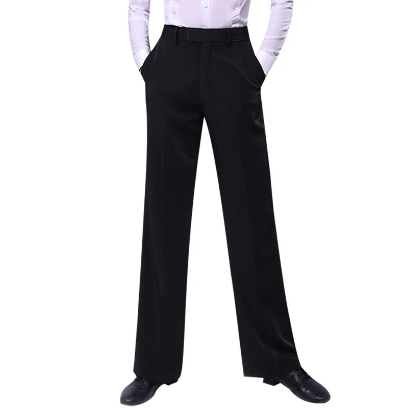 1pcs/lot Men Black White Latin Modern Ballroom Trousers Adult Men Chacha Samba Rumba Latin Dance Standard Pants