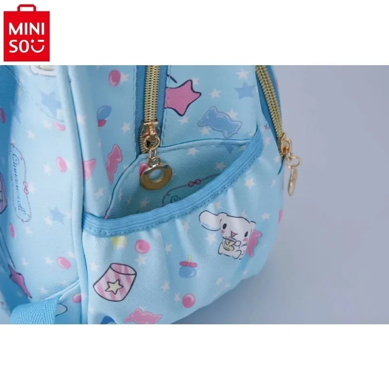 MINISO Kuromi-mochila con estampado de hello kitty, gran capacidad, multifuncional, cómoda correa para el hombro, moda para estudiantes