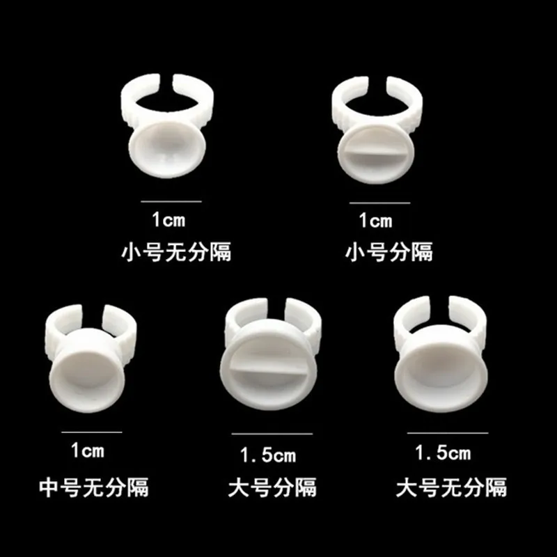 100/pack Grafted False Eyelashes Glue Support Pattern Embroidery Ring Planting False Eyelashes Ring Cup Eyelash Beauty Aids