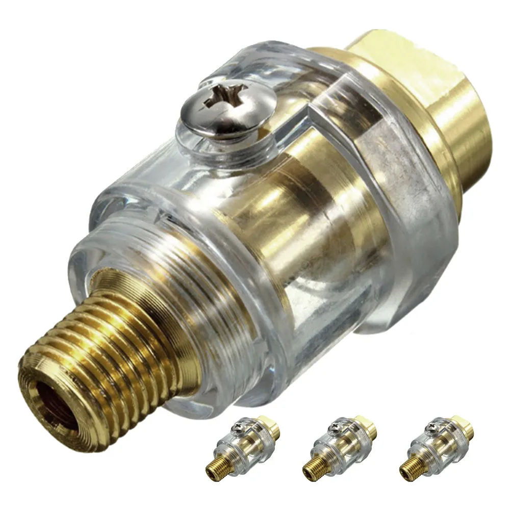 4Pcs Oil Water Separator Pneumatic Oiler Lightweight Compact Mini in-Line Lubricator Workshop Air Tool Oil Injector Air