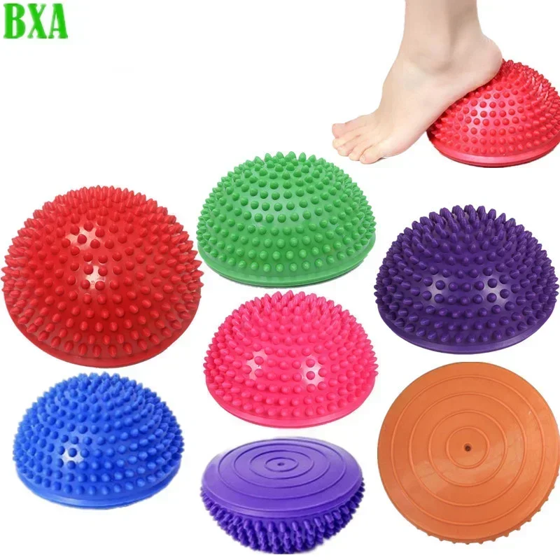 1Pc PVC Yoga Ball 16cm Inflatable Massage Point Half Fit Ball Balance Trainer Stabilizer GYM Pilates Fitness Balance Ball