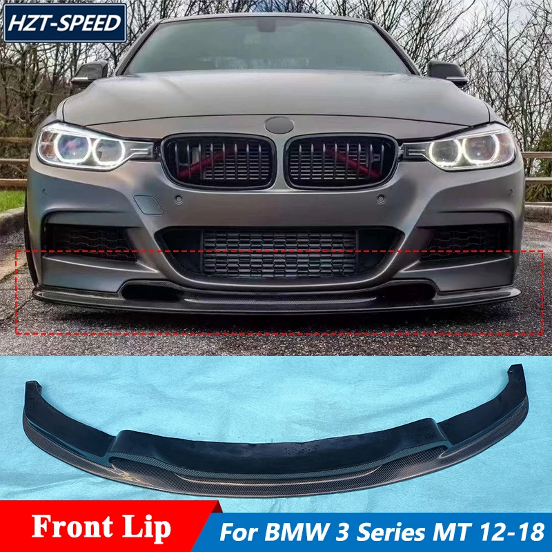 V Style Carbon Fiber Front Bumper Lip Trims For BMW 3 Series F30 MT 2012-2018