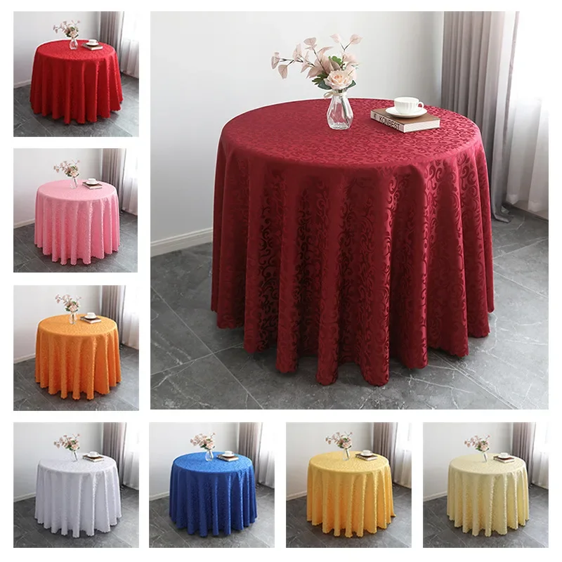 Jacquard Round Wedding Table Cloth Cover Linen Damask Pattern For Birthday Party Show Decoration Hotel Restaurant