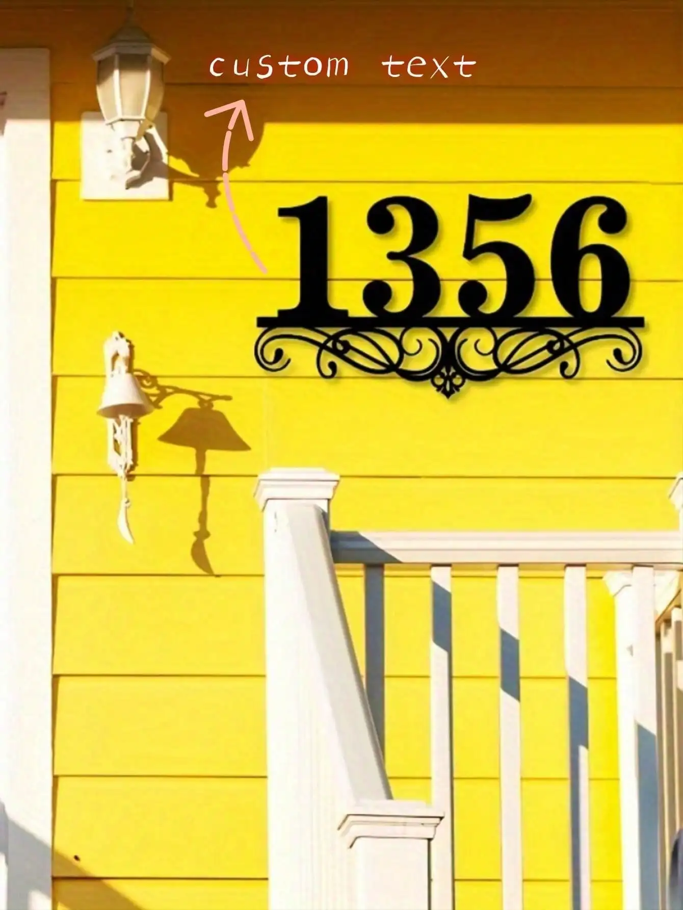 

Personalized Metal Address Plaque Weatherproof Custom House Number Sign Yard Art