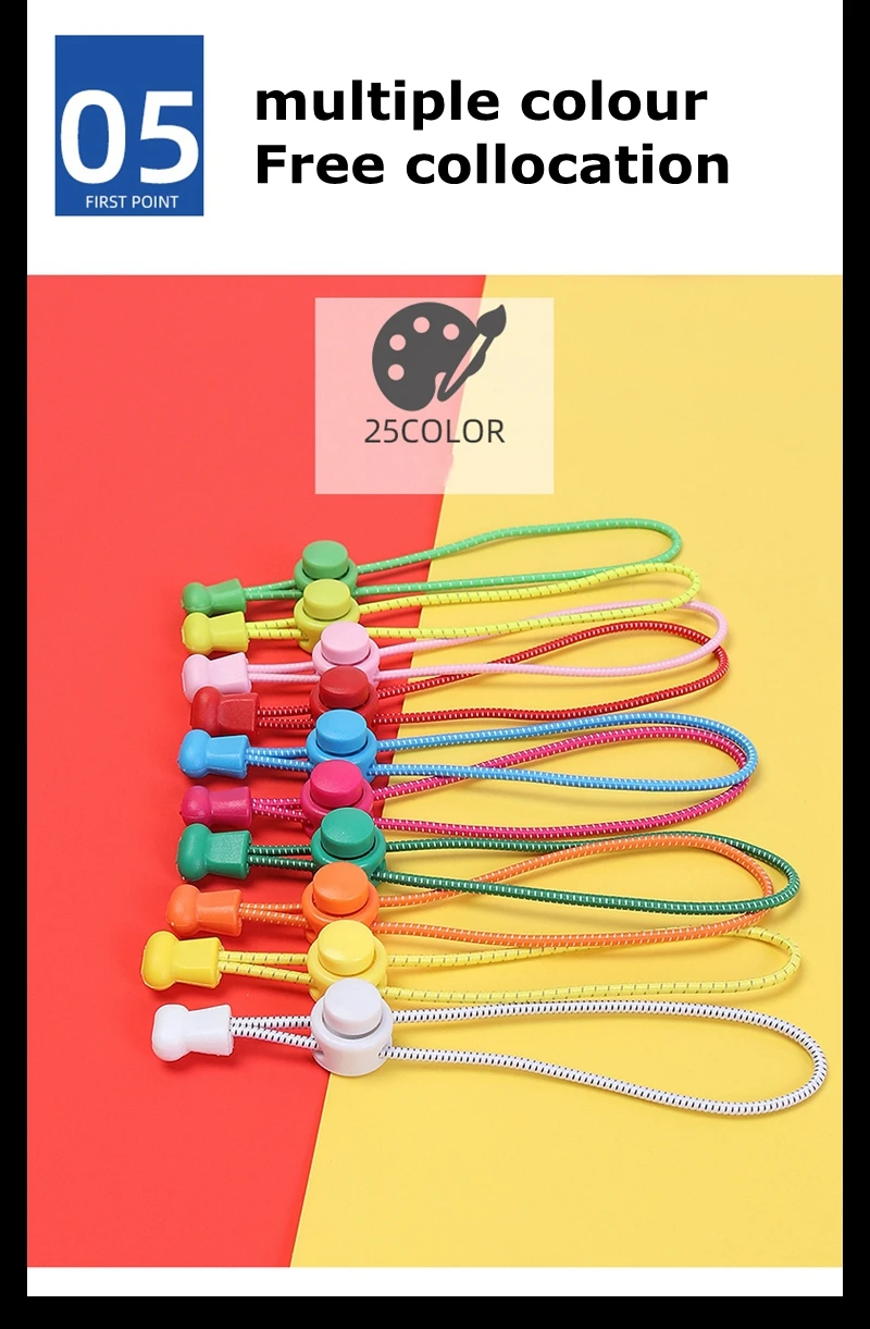 1 Paar Schnürsenkel ohne Binden, rund, Push The Spring Lock, sportliche elastische Schnürsenkel, geeignet für alle Schuhe, Lazy Laces, Schuhzubehör – Detail 7