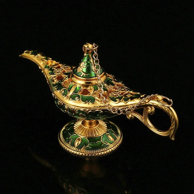 Aladdin Lamp Traditional Hollow Out Fairy Tale Magic Aladdin Wishing Lamp Tea Pot Vintage Retro Home Decoration Accessories