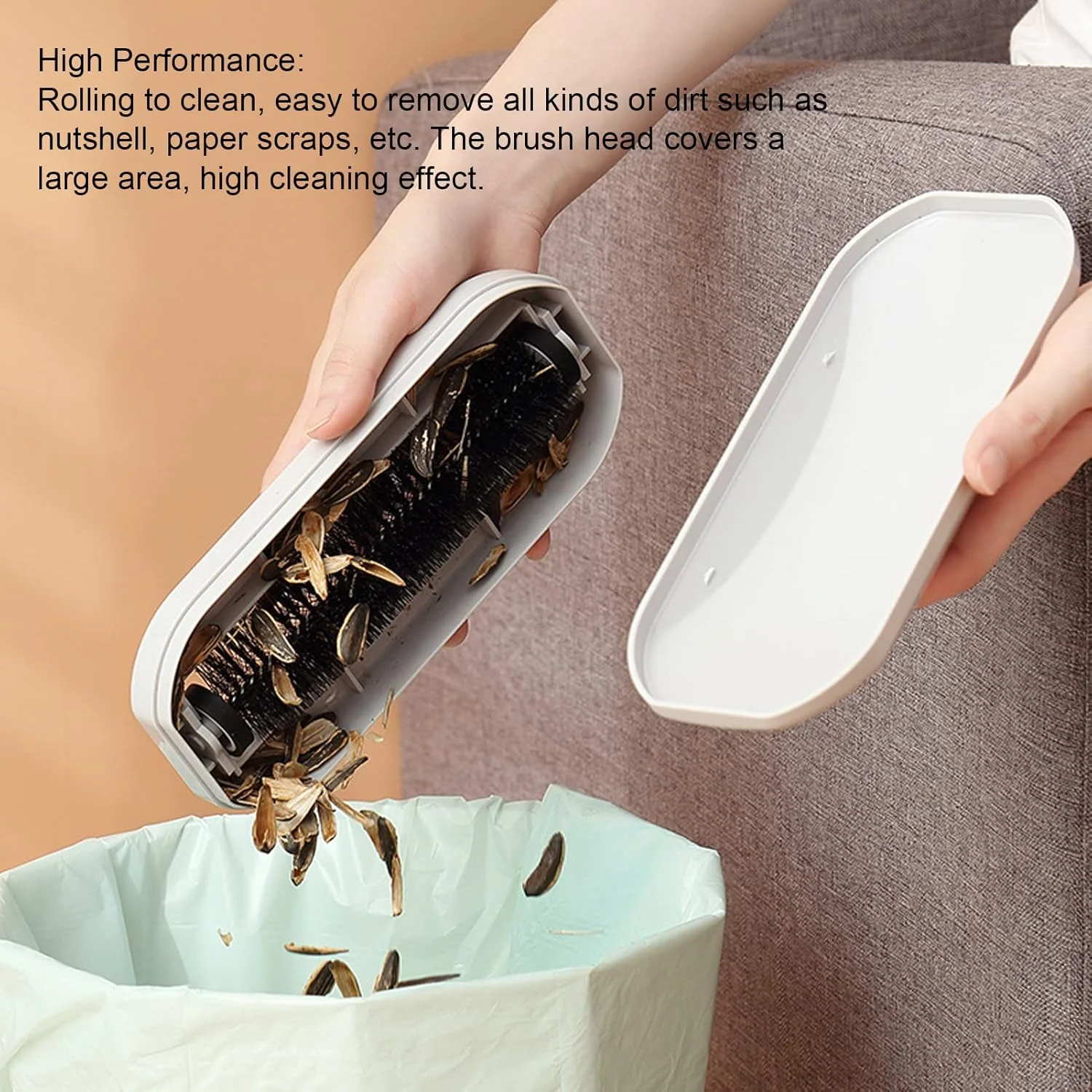 Crumb Brush, Reusable Handheld Crumb Sweeper  Soft Hair Debris Collector for Table Bed Sheet Clothes Sofa