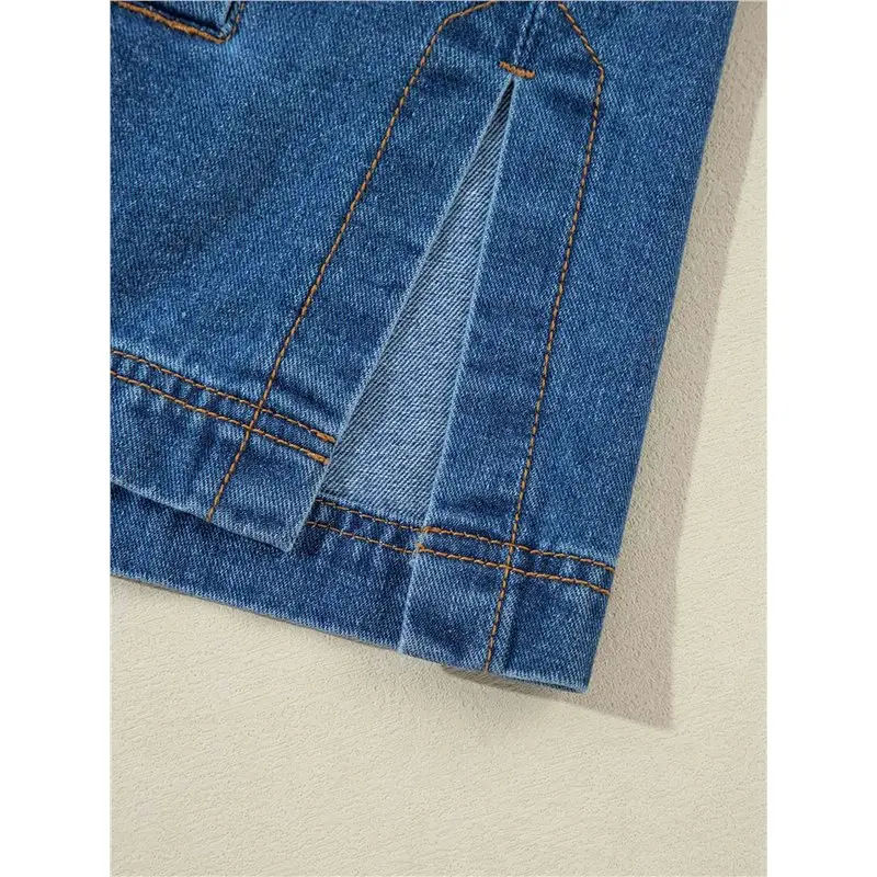 AA76-سترة جينز نسائية كبيرة الحجم بأزرار لأعلى وأكمام طويلة وسترات من قماش الدنيم Zimbaplatinum #5