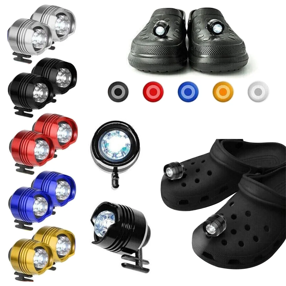 Headlights For Croc Shoes Lights utdoor Camping Emergency Light Funny Hole Shoe Flashlight Waterproof LED Lights Accessories