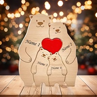 Personalized Family Bear Puzzle - Custom 2-6 Names Rustic Wooden Decor, Ideal Gift for Mother's/Father's Day & Home Keepsakes