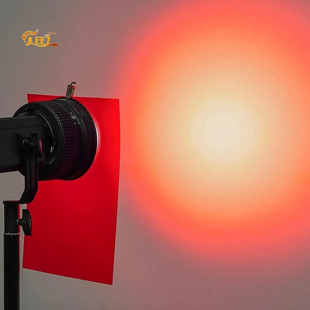 AEE7-9 قطعة فلتر ضوء جل تصحيح الألوان تراكبات ملونة مرشح جل إضاءة الفيلم للفيلم والفيديو والصور والمسرح (أحمر) #1