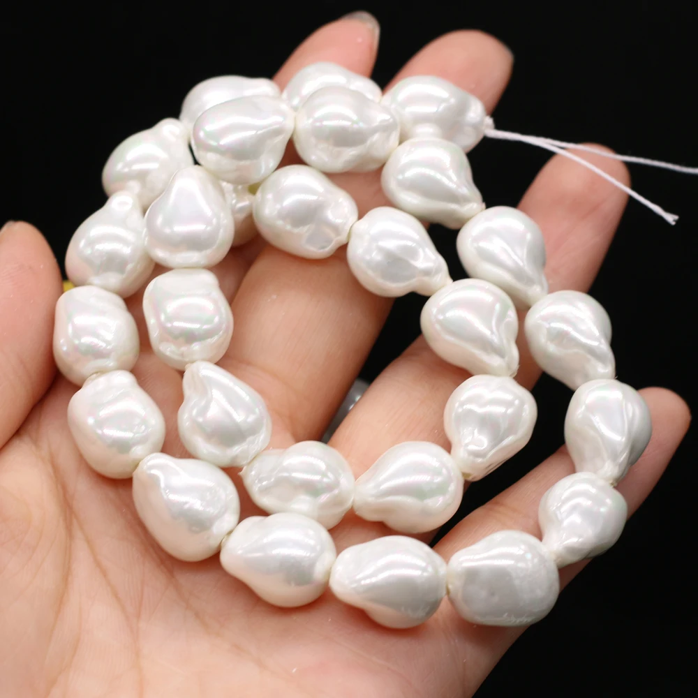 12x15mm Natural Shell Imitation White Pentagram Beads Baroque Style for Jewelry Making Necklaces Bracelets Accessories for Women