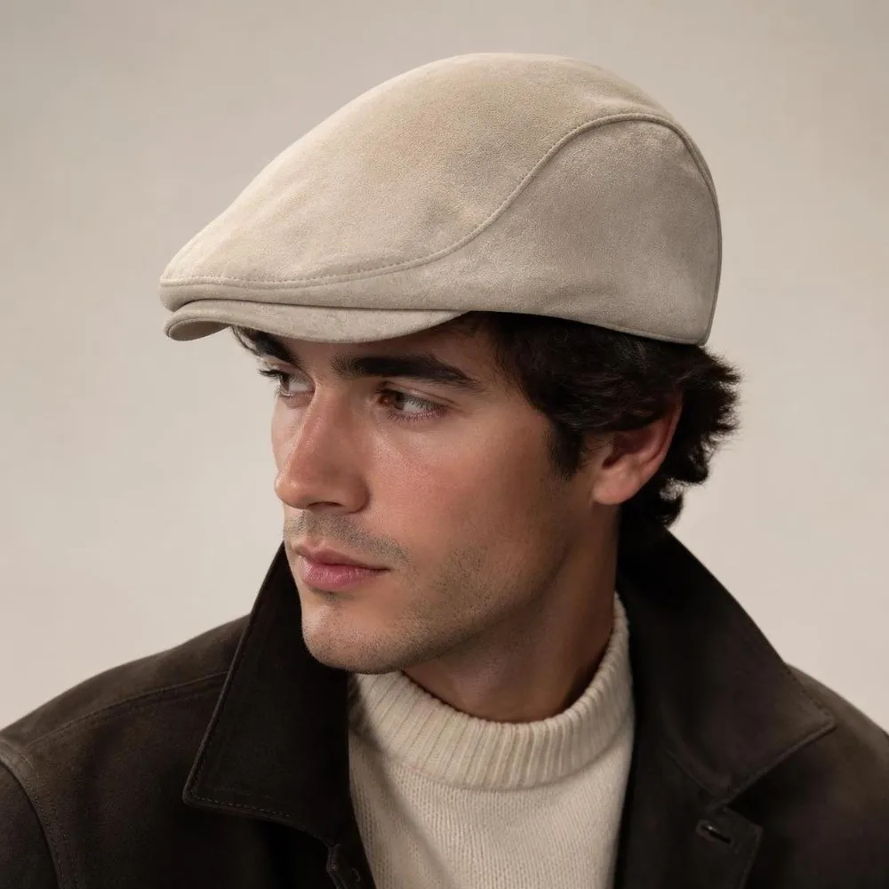 Fashion Solid Color Suede Newsboy Cap Warm Soft Winter Forward Hat All-match Vintage Style Retro Flat Cap Autumn