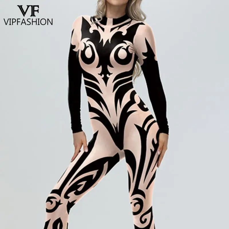 VIP FASHION Drag Queen Jumpsuit Women Show Stage Zentai Bodysuit Performance Cosplay Costume 3D Digital Print Festival Catsuit