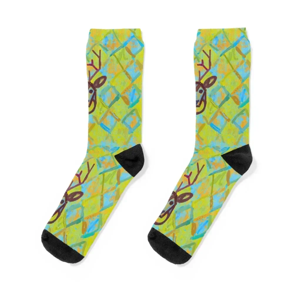 

Diamond Deer Abstract Painting Socks happy snow golf Lots Socks Women's Men's gym cartoon man christmas gifts Socks Ladies Men's