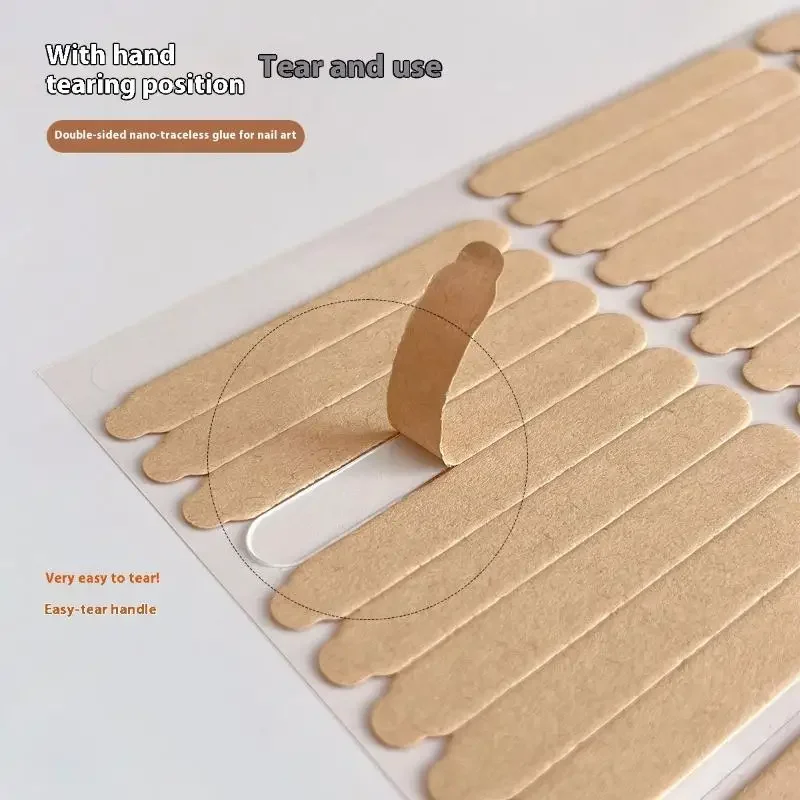 2Sheets Double Adhesive Tape False Nails Display Stand Glue Stickers Practice Showing Bar Traceless Patch Nail Art Tools