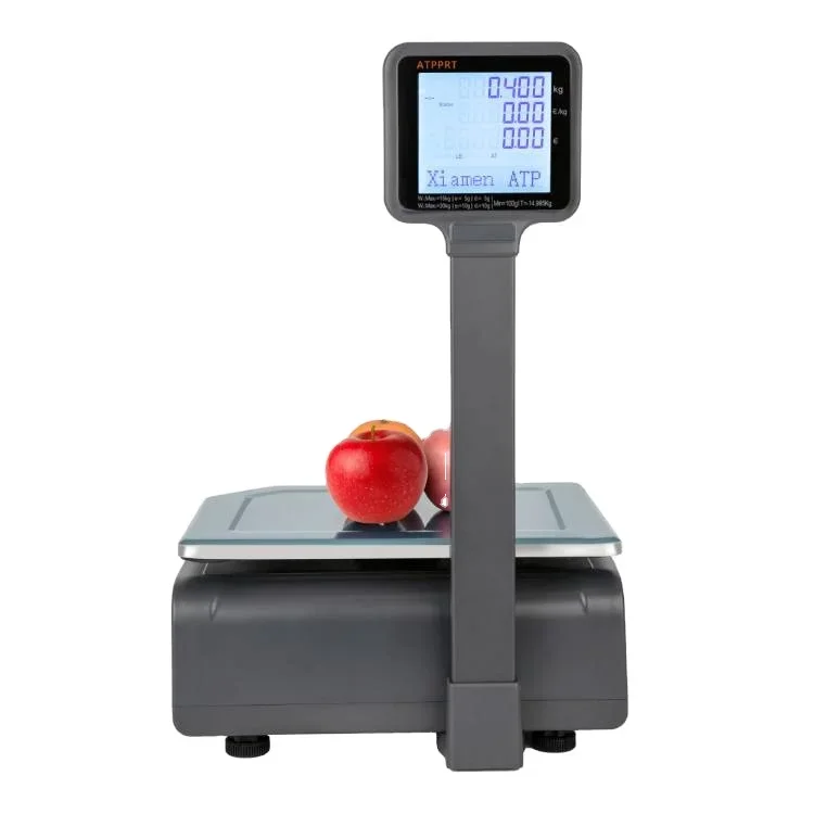 Multi Function Electronic Barcode Label Printing Scale Weighing Cash Register Scale 30kg Supermarket Price Computing Scale