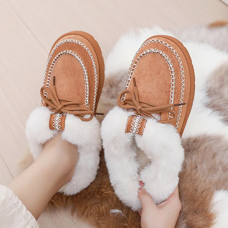 

Women's Plush Short Boots and Thick Plush Snow Boots Are Essential Items for Lazy People. Semi Towed Siamese Thick Soled Boots