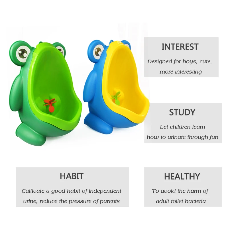 Frog Baby Potty Toilet Urinal Kids Potty Training Baby Boys Pee Toilet Infant Bathroom Wall-Mounted Urinal Girls Travel Potty