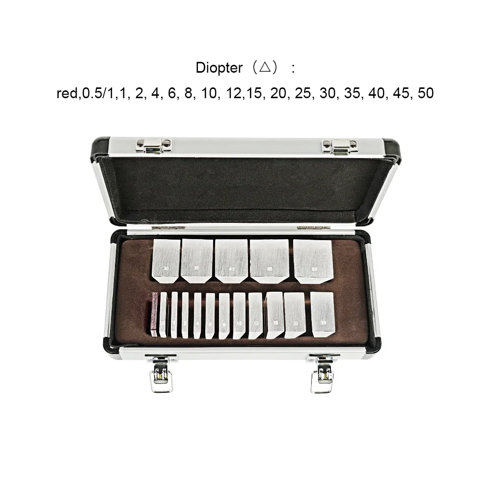 Top Quality Ophthalmic Instruments 17 Pcs Loose Prism Set For Optometry With Aluminium Case LP-16