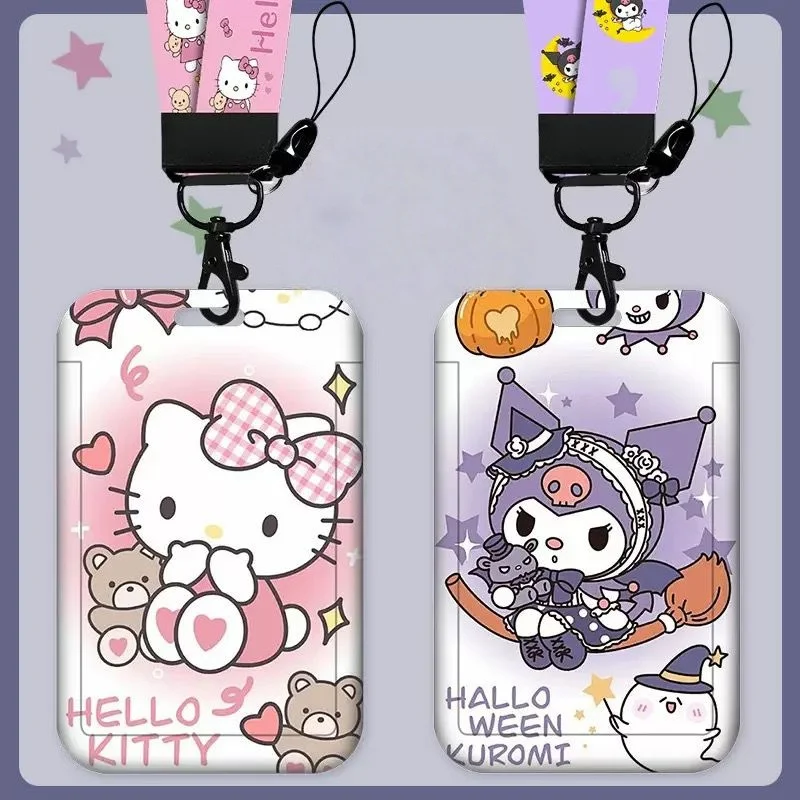 

Милый Sanrio Hello Kitty мультфильм косплей Kt Cat брелок кулон рабочий автобус держатель карты пластиковый со шнурком студенческий подарок игрушки