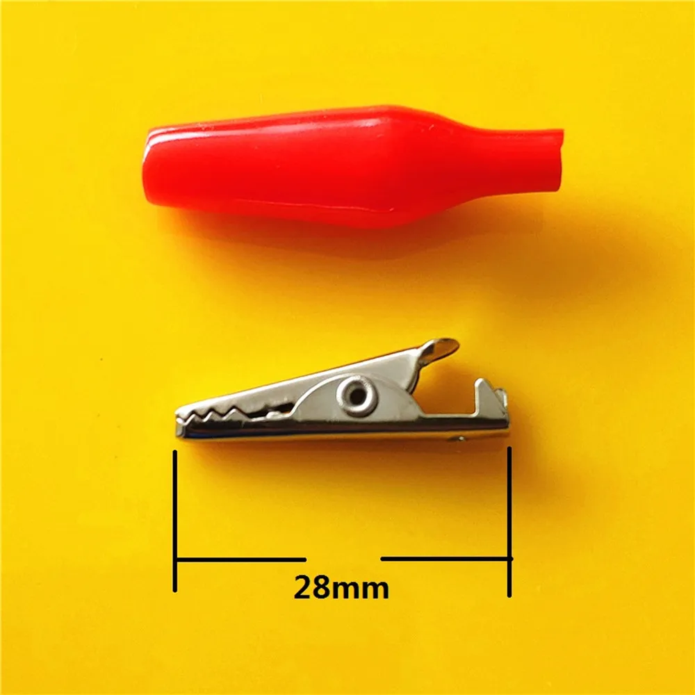 6pcs/lot 28MM Metal Alligator Clip S4 Crocodile Electrical Clamp for Testing Probe Meter Black Red Dropshipping