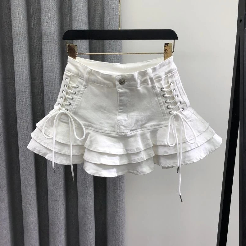 Girls Skirt 2026 Spring and Summer New Childrens Clothing Korean Style Girl Baby Tight High Waist Flouncy Edge Puffy Short Skirt