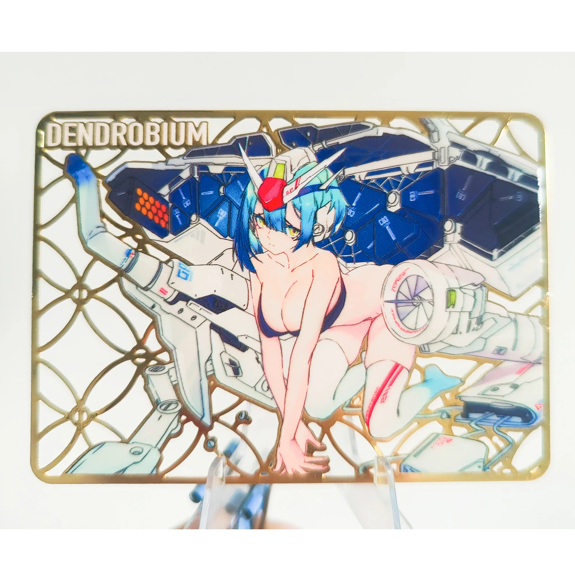 63X88 مللي متر لتقوم بها بنفسك قصة آلهة ذاتية الصنع Gundamed مجموعة معدنية بطاقة جوفاء بطاقة معدنية مروحة علامة مرجعية معدنية أنيمي بطاقة دمى هدايا