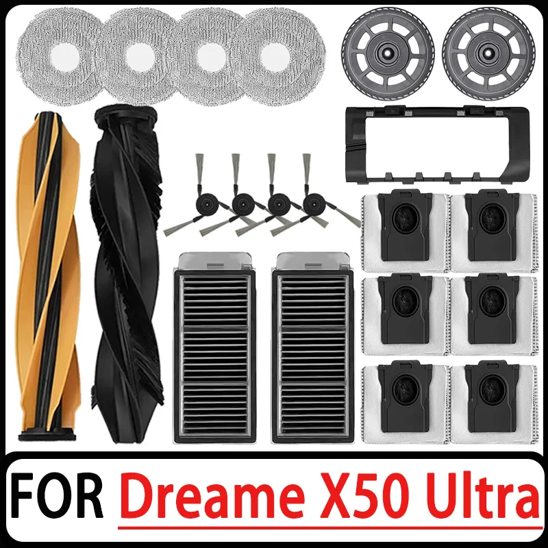 For Dreame X50 Ultra/X50 Master/X50 Ultra Complete Vacuum Cleaner Accessories Main Side Brush HEPA Filter Mop Cloths Dust Bag