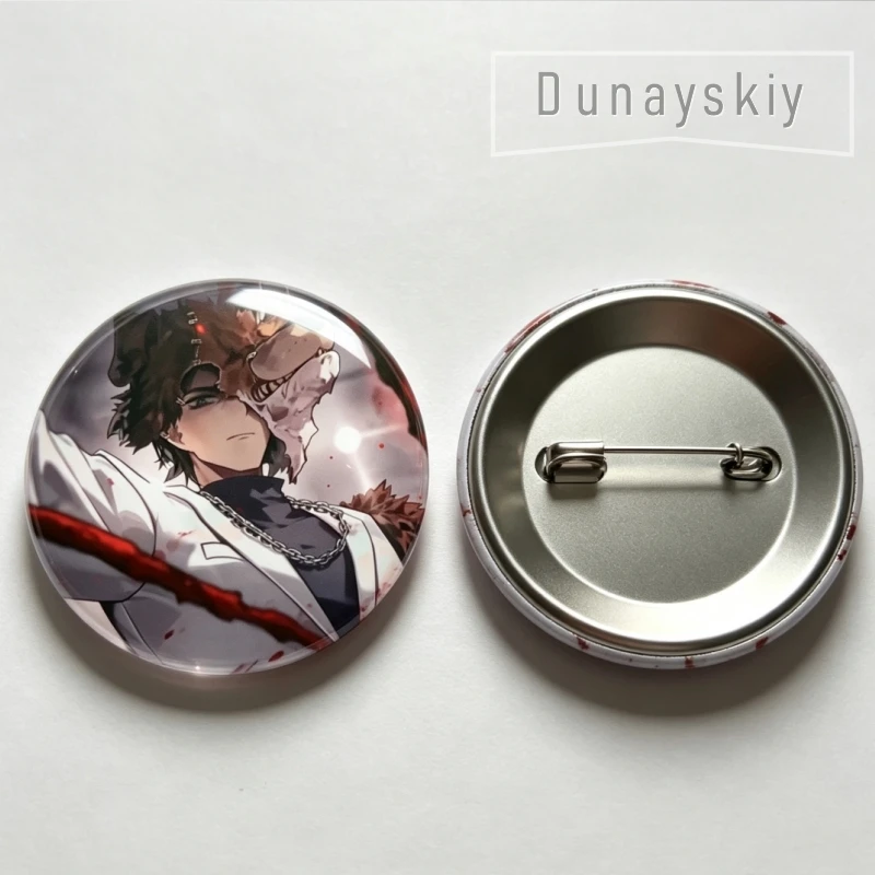 Limbus Company Meursault Anime Badge 58mm Round Tinplate Brooch Pin Cartoon Normal Proportion & Chibi Badge For Bag Hat