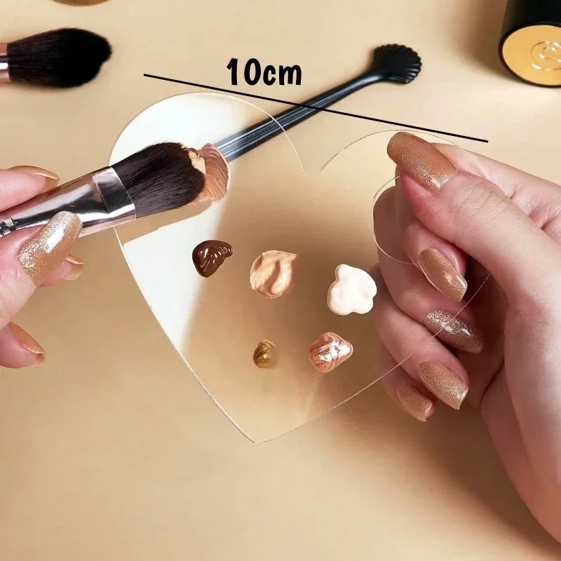 Palette acrylique transparente, outil de maquillage, fond de teint liquide, ombre à paupières, crème de mélange, mélangeur de maquillage de beauté cosmétique manuel