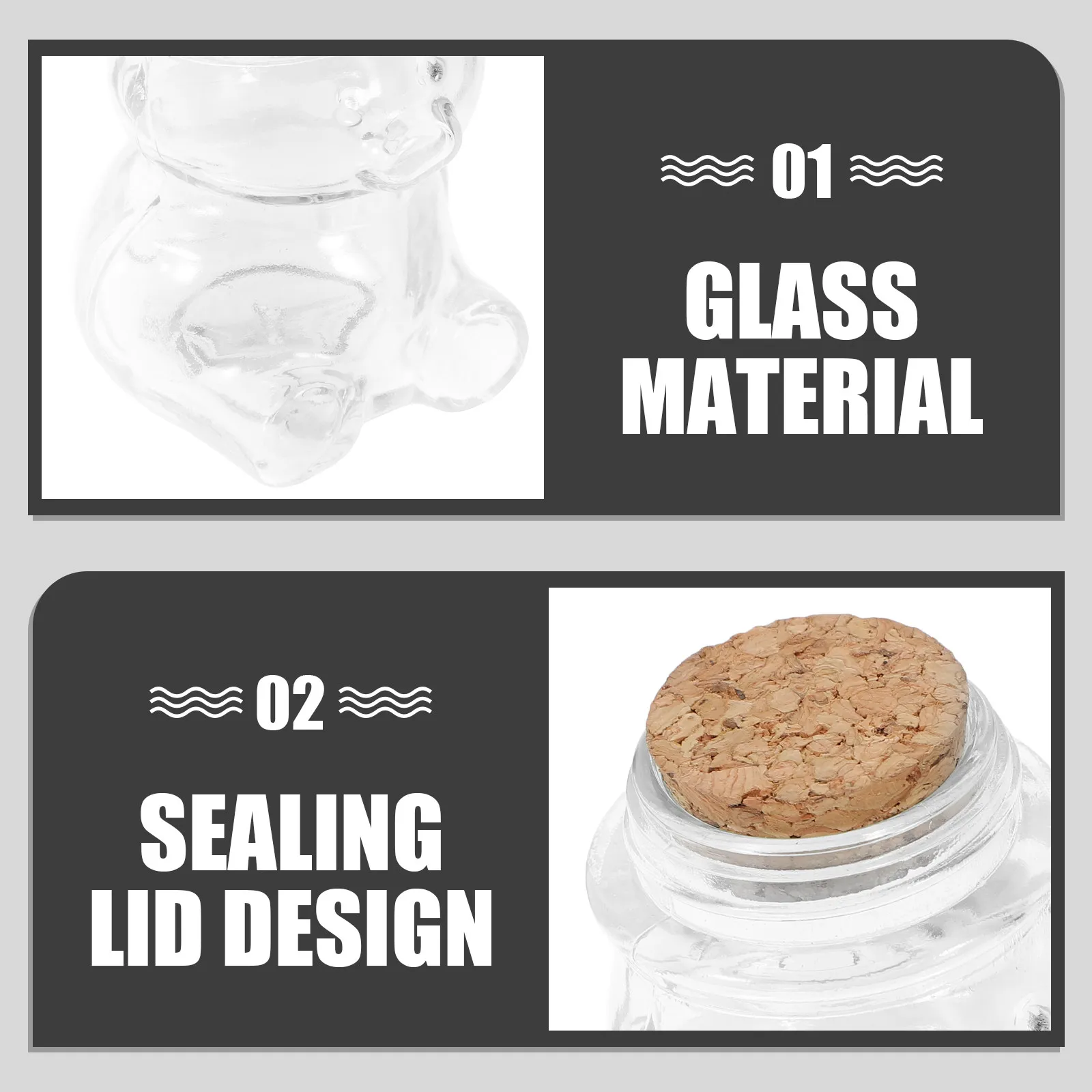 4Pcs Glass Candy Jar Set Transparent Airtight Storage Container for Sweets Biscuits Tea Coffee Sugar Salt Pepper Jewelry Home view 6