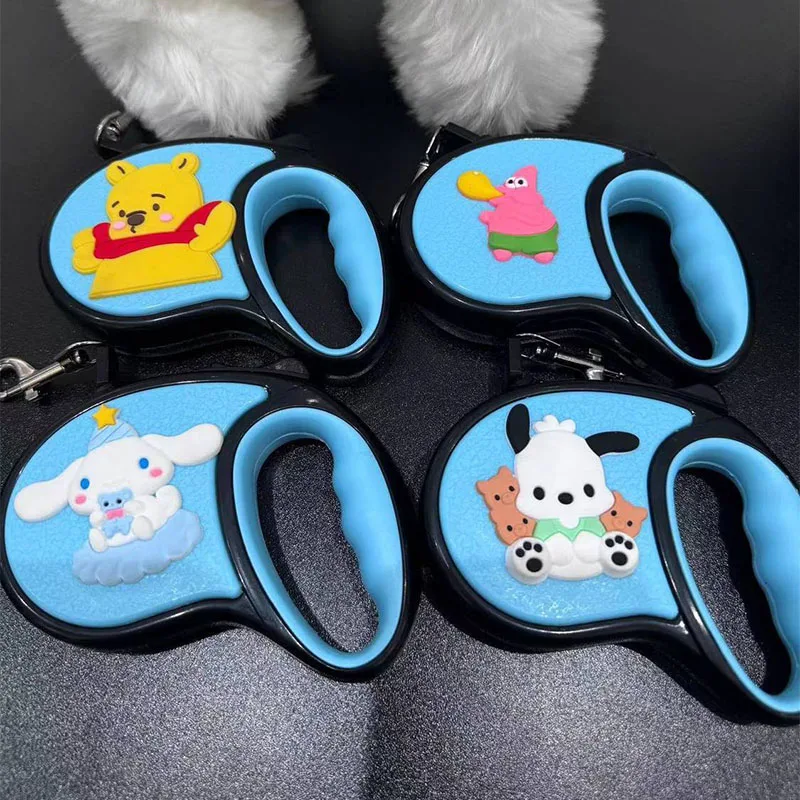 Sanrio Hello Kitty Pet Leash Scalable Dog Leash Cat Rope Prevent Breaking Away Small Dog Chest and Back Collar Universal Kawaii