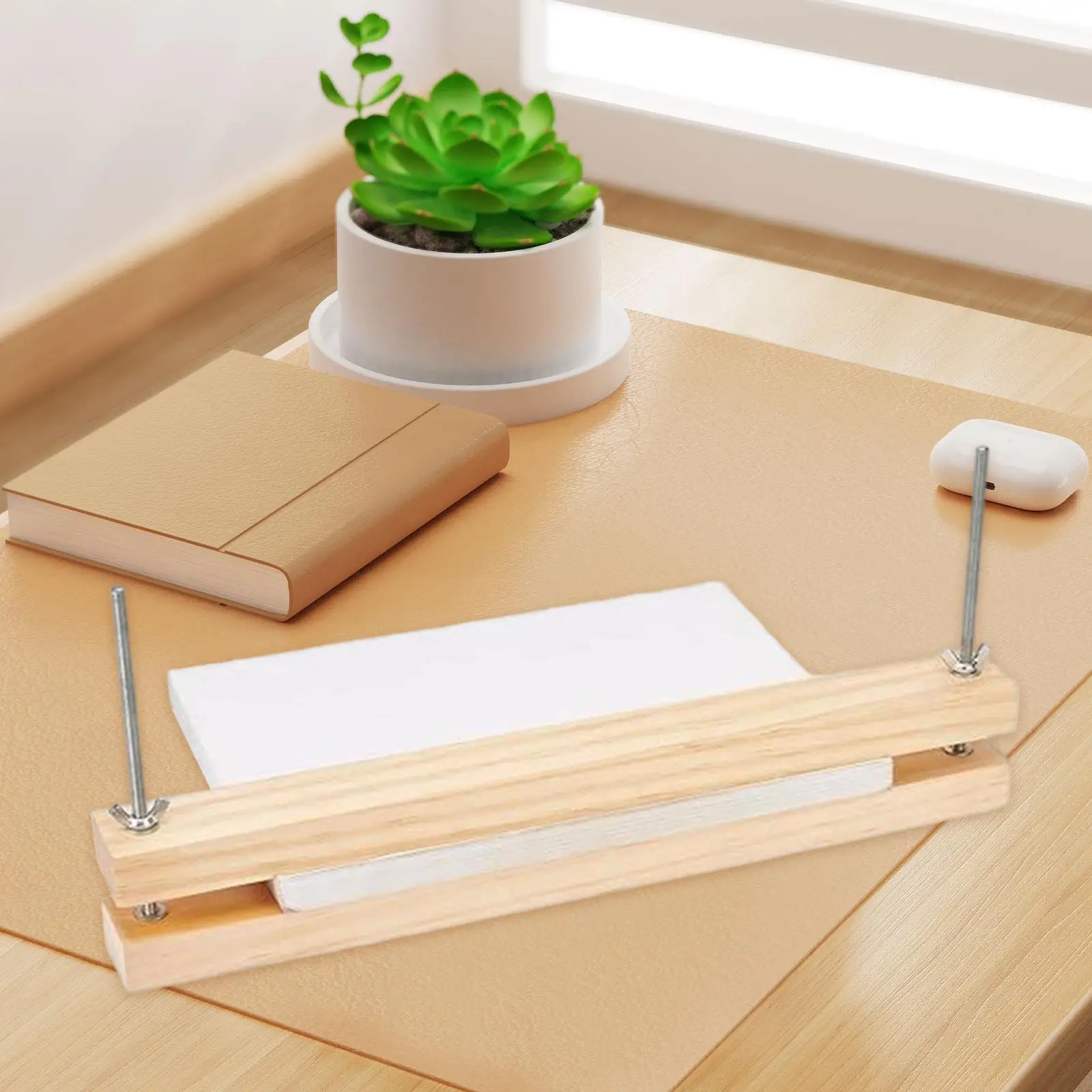 Wooden Bookbinding Press Convenient Multifunctional Bookbinding Machine for Desktop Office School Cardboard Ticket Marking